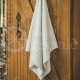 Half-linen waffle grey bath towel